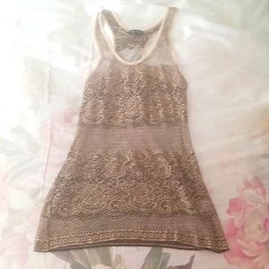 Blue Angels gold mesh tank top